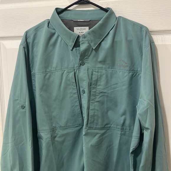 L.L. Bean Turquoise Button Down Shirt- Size XL - Picture 3 of 5